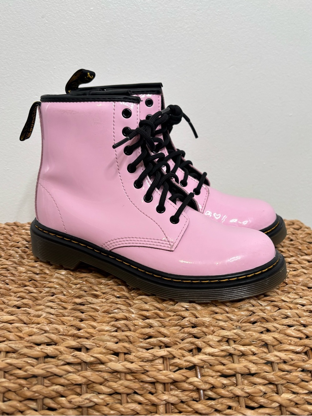 Dr Martens Patent Leather Pink Boots Girls Size 3